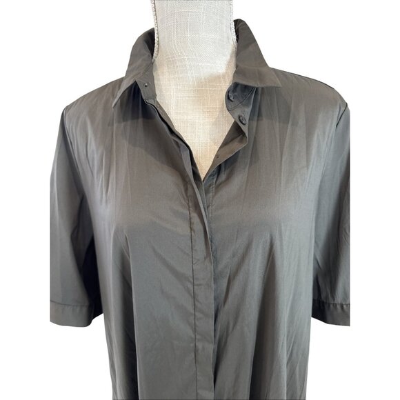 Alfani Gray Collared Short Sleeve Button-Down Shirt Dress Size 14 - Picture 4 of 11